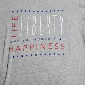 Under Armour  Gray Tee with Red and Blue Accents